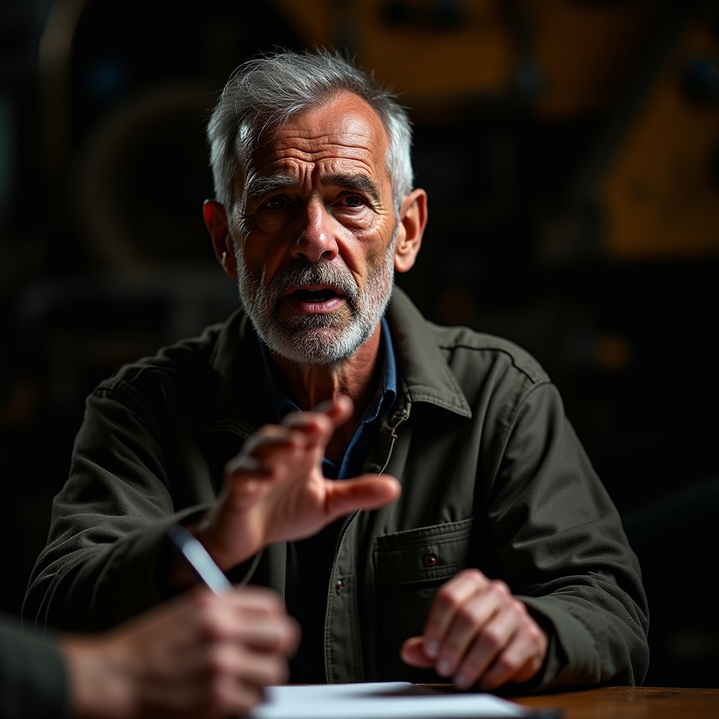 Close-up of a structured knowledge interview with a warehouse worker explaining their process